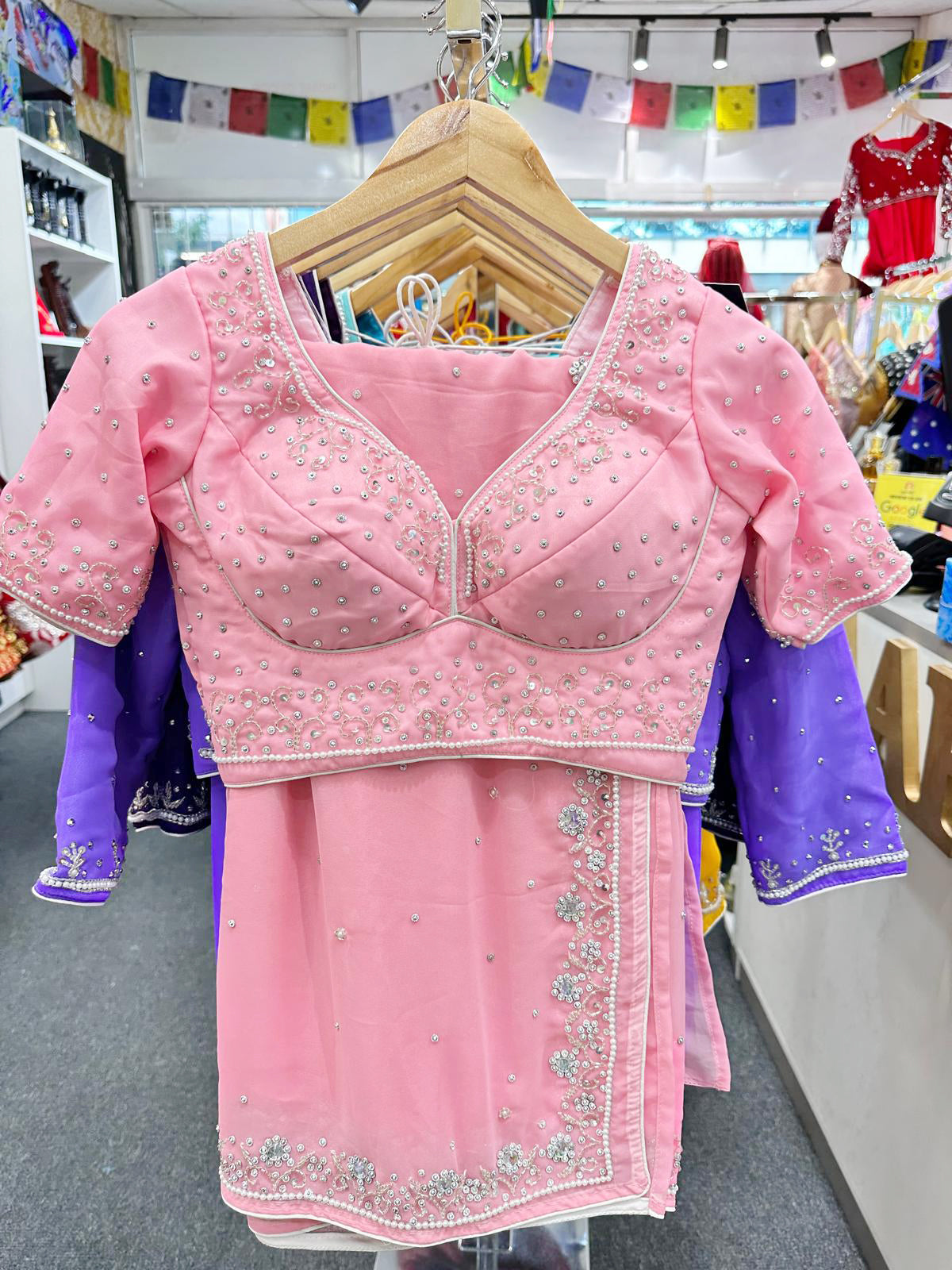 Handwork Saree Set B-pink